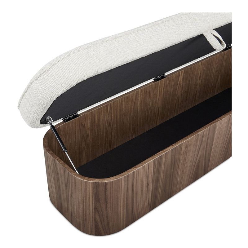 Sonny Upholstered Storage Bench, Walnut