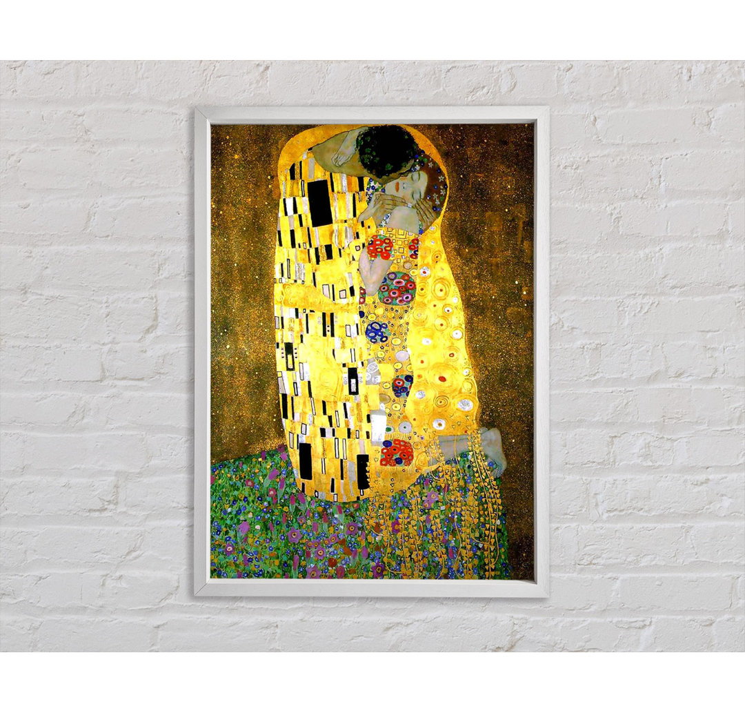 Klimt Der Kuss 2 - Einzelner Bilderrahmen Kunstdrucke auf Leinwand