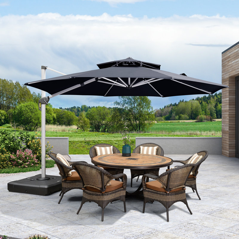 Legend 4m Cantilever Parasol With Base, Grey