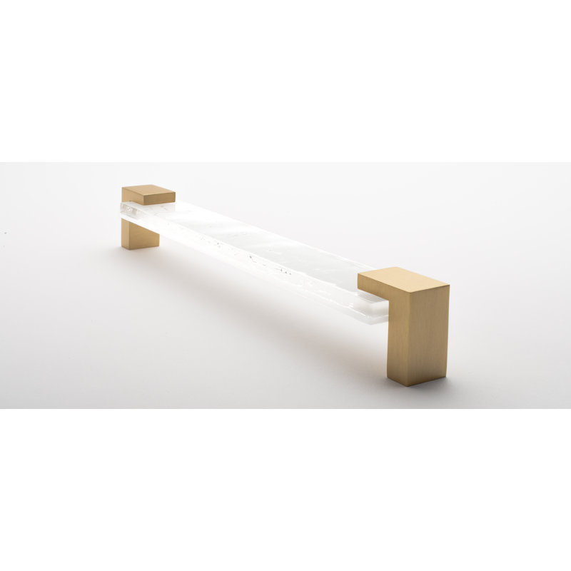 Affinity 8" Center to Center Bar Pull, Satin Brass/White