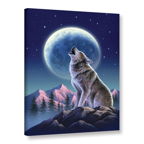 Ivy Bronx Wolf Moon by Jerry LoFaro Graphic Art on Canvas | Wayfair