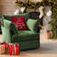 Fauteuil d'appoint surdimensionné de 36 po avec repose-pieds et coussins amovibles - tissu chenille - vert-1407838274