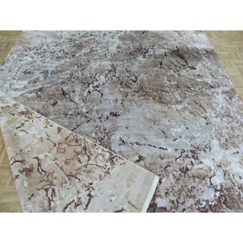 Tapis oriental tibétain moderne en soie noué à la main 8 po x 9 pi 10 po avec soie 39819A5166640458E096A69A61932 CA