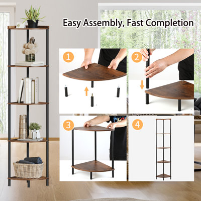 Swade 64.9" H x 12.2" W Corner Bookcase