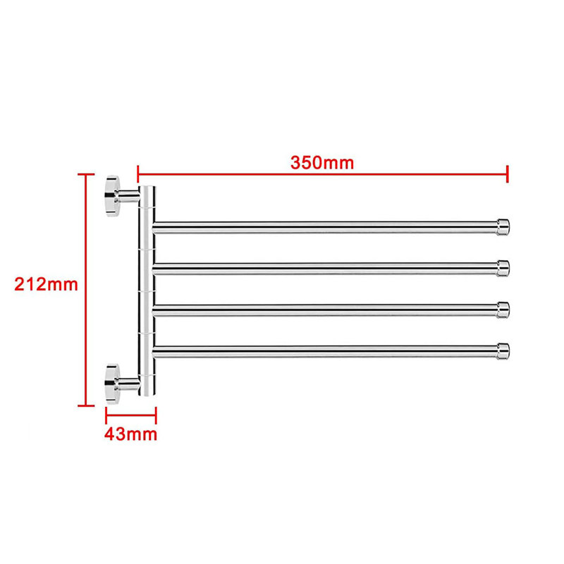 Caela 4 Wall Mounted Required Towel Rack
