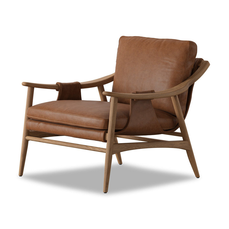 Kimmery Chair-Omari Natural, Worn Oak, Chaps Saddle Top Grain Leathe