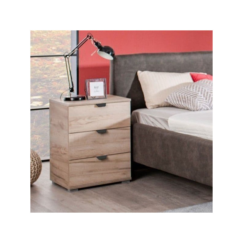 Camalla 45cm W Manufactured Wood Bedside Table, Brown