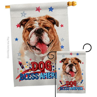 Drapeau de jardin en polyester Patriotic Bulldog