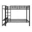 Lit superposé double au-dessus de double avec tablettes en maille et crochets à vêtements, lumière DEL, cadre de lit superposé en métal robuste-1218344342