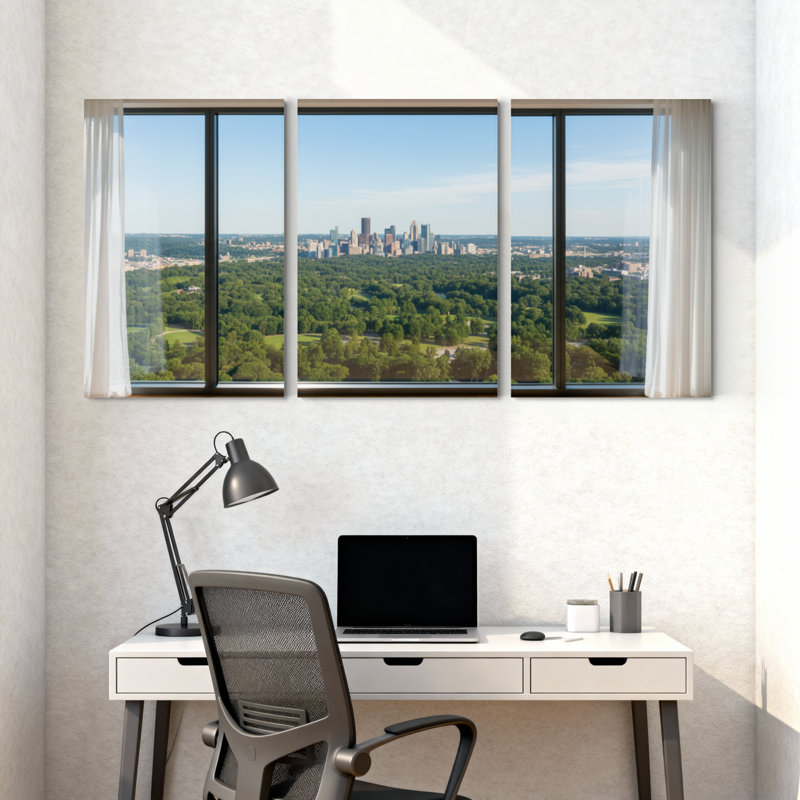 Ensemble de 3 reproductions d'art sur toile, paysage urbain et paysage urbain, H 30 po x l 60 po