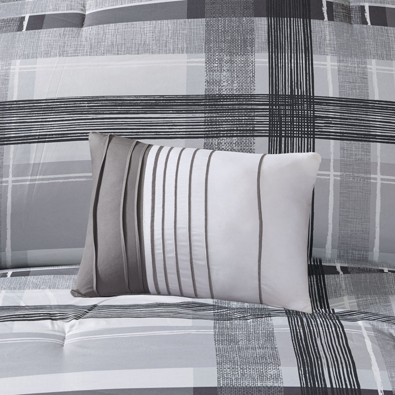 Comfortable Polyester Bedding Sets, Modern Plaid Full Queen For Home