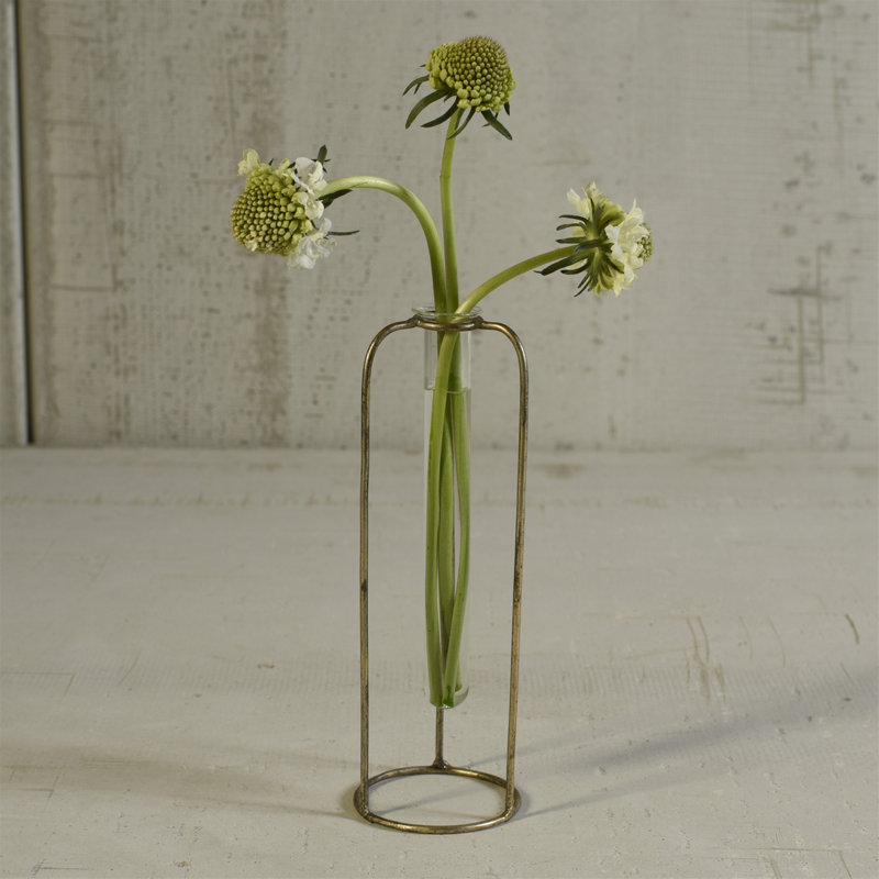 Vase de table en verre noir / transparent 9 po