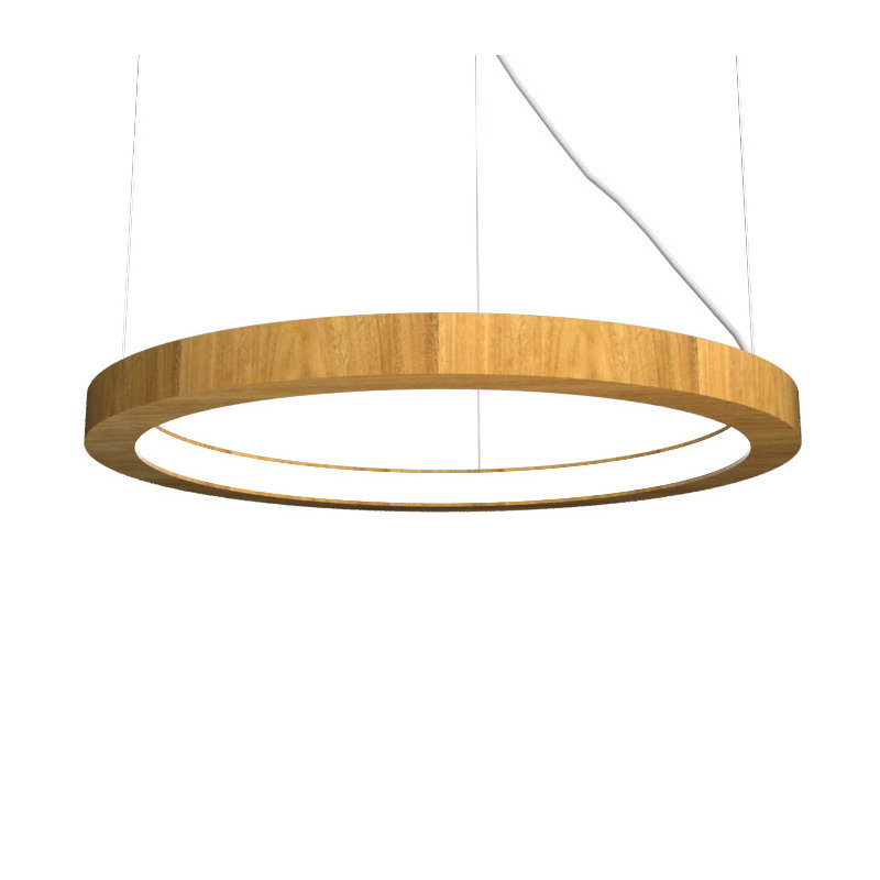 1 - Light LED Chandelier, Louro Freijó, 1.17" H x 27.3" W x 27.3" D
