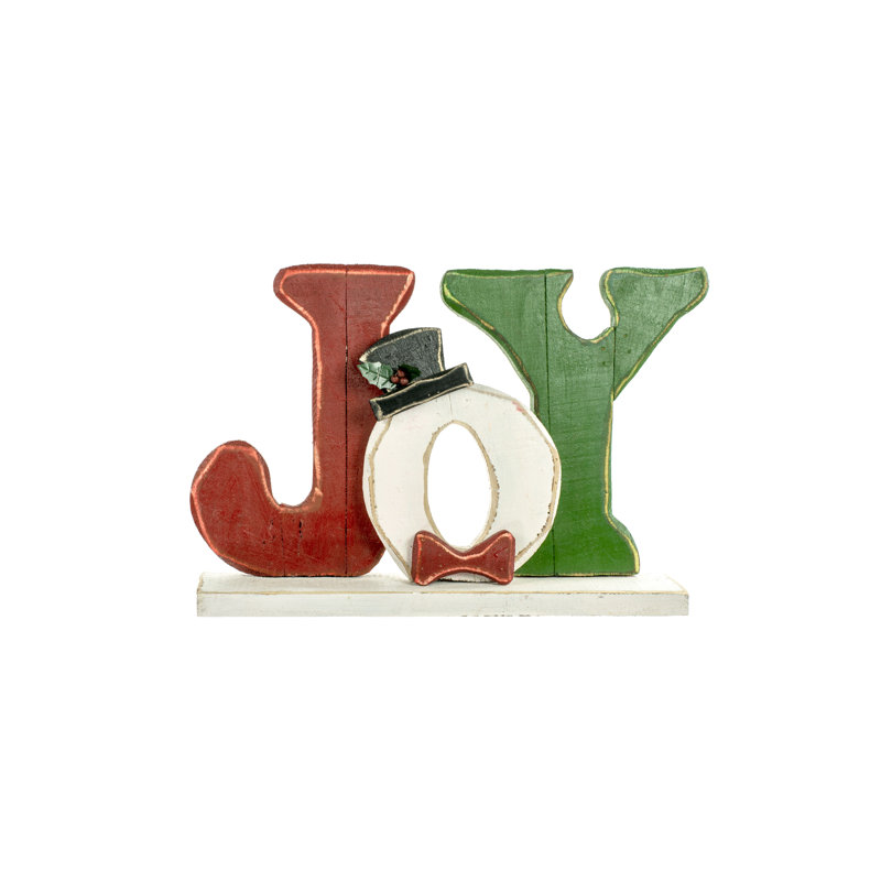 Enseigne joy de noël avec chapeau et nœud papillon