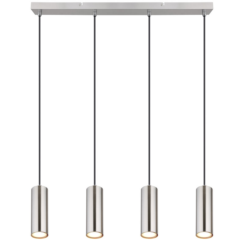 Auryanna 4 - Light Brushed Nickel Kitchen Island Pendant, Yes