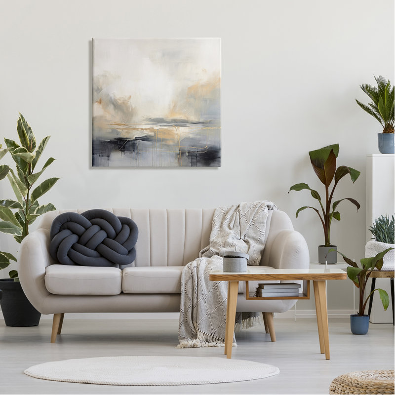 Ay-919-Toile grise et paysage glamour sur toile par Irena Orlov, peinture, H 30 po x l 30 po x P 1,5 po