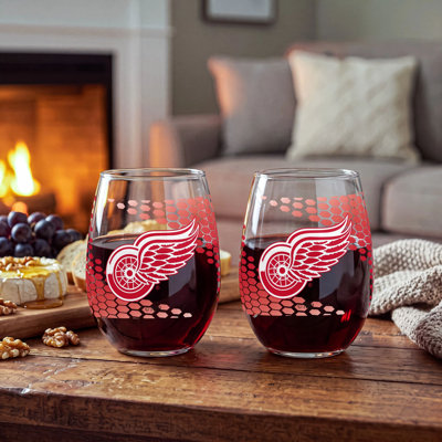 Ensemble de 2 verres à vin sans pied sous licence officielle NHL, 50 cl (17 oz).