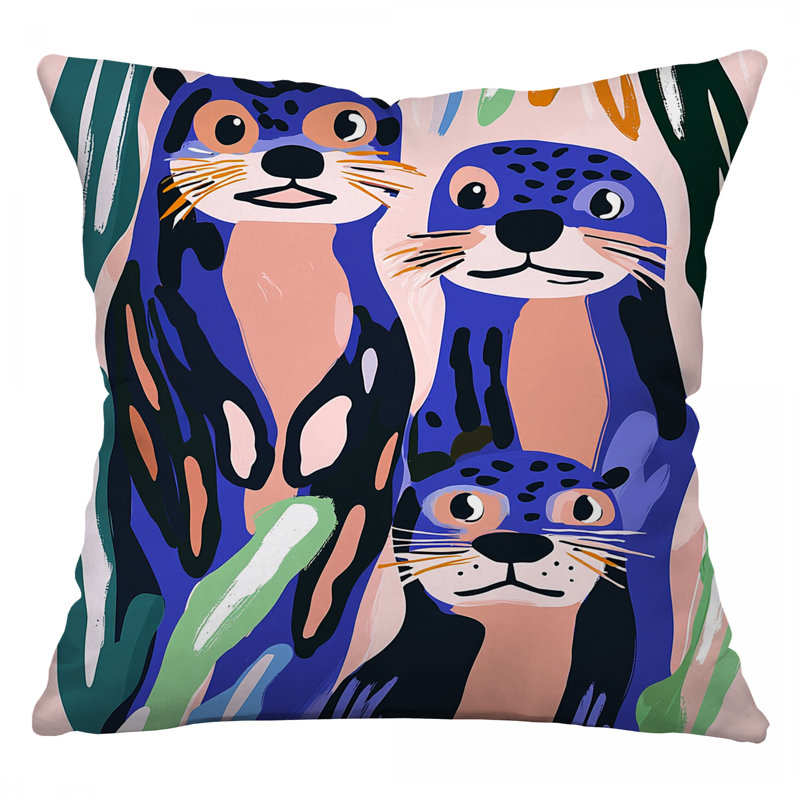 Coussin Otters, Carré 14 po