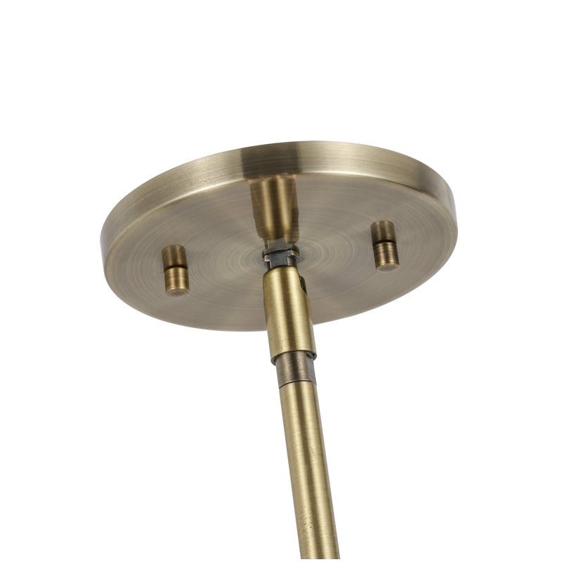 Lustree tambour 3 lumières Cisbrough, Gris, Laiton, H 7 po x l 15 po x p 15 po