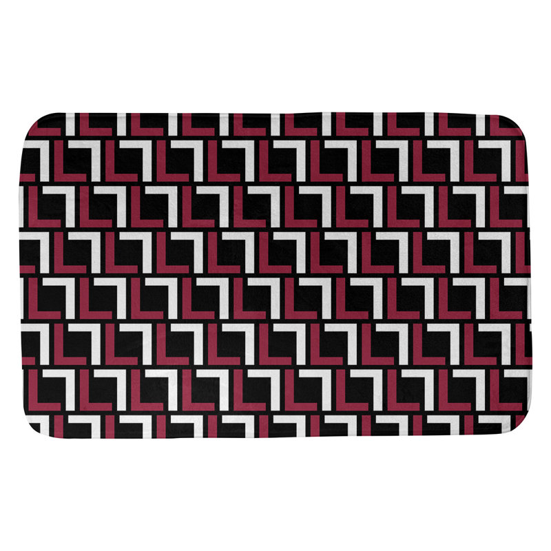 Tapis pour salle de bain Baltimore, l 17 po x L 24 po, Black/Red/White