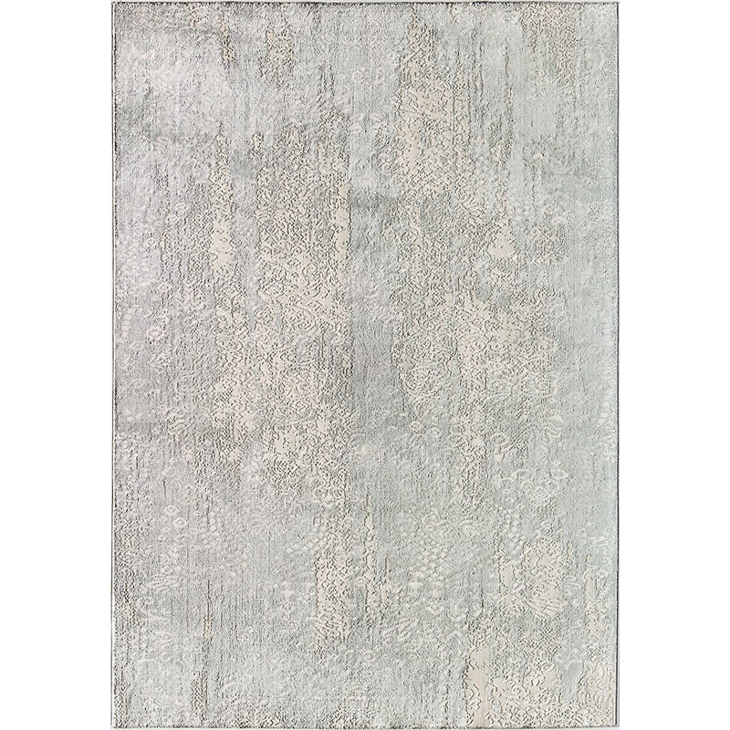 Tapis abstrait gris / crème Kyeshia, Rectangle 9 pi x 12 pi