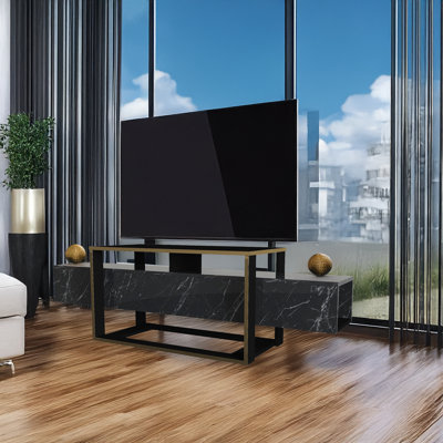 Meuble télé rectangulaire avec cadre ouvert pour téléviseur de 70 po ou moins avec tablettes ouvertes