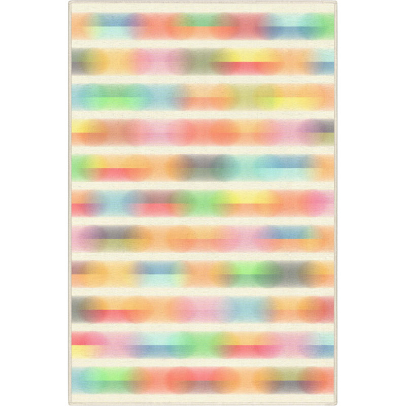 Shanea Stripes Multi Color Modern Geometric Flat-Weave Rug, Rectangle 3'3" x 5'