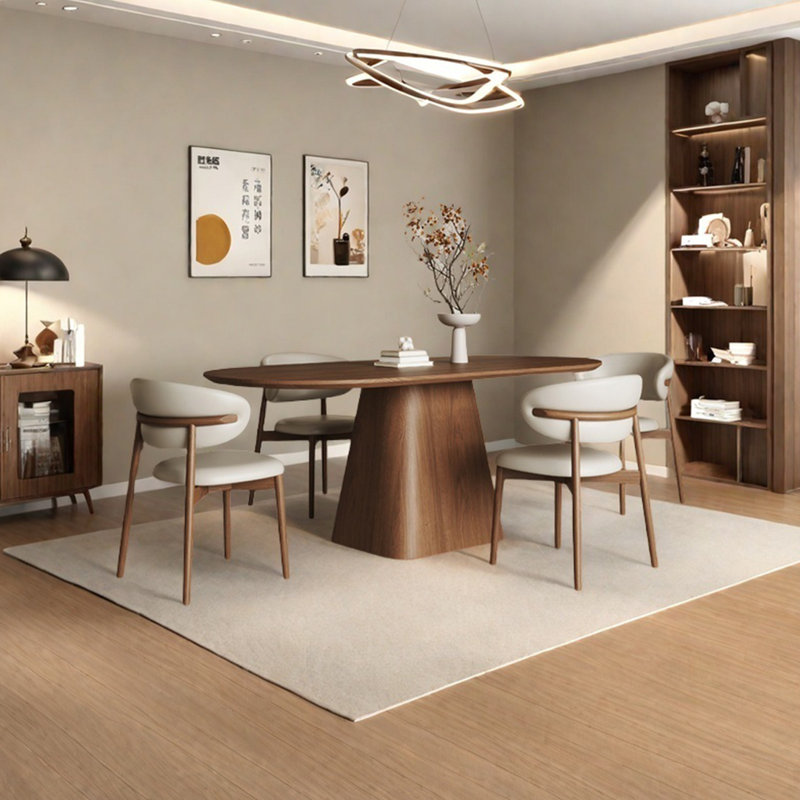 Table de salle à manger en bois massif de style rétro, H 29,52 po x L 78,74 po x l 35,43 po