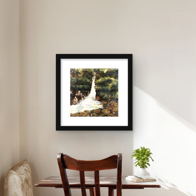 Watercolor Waterfalls - Framed Matted Print for Home Decor