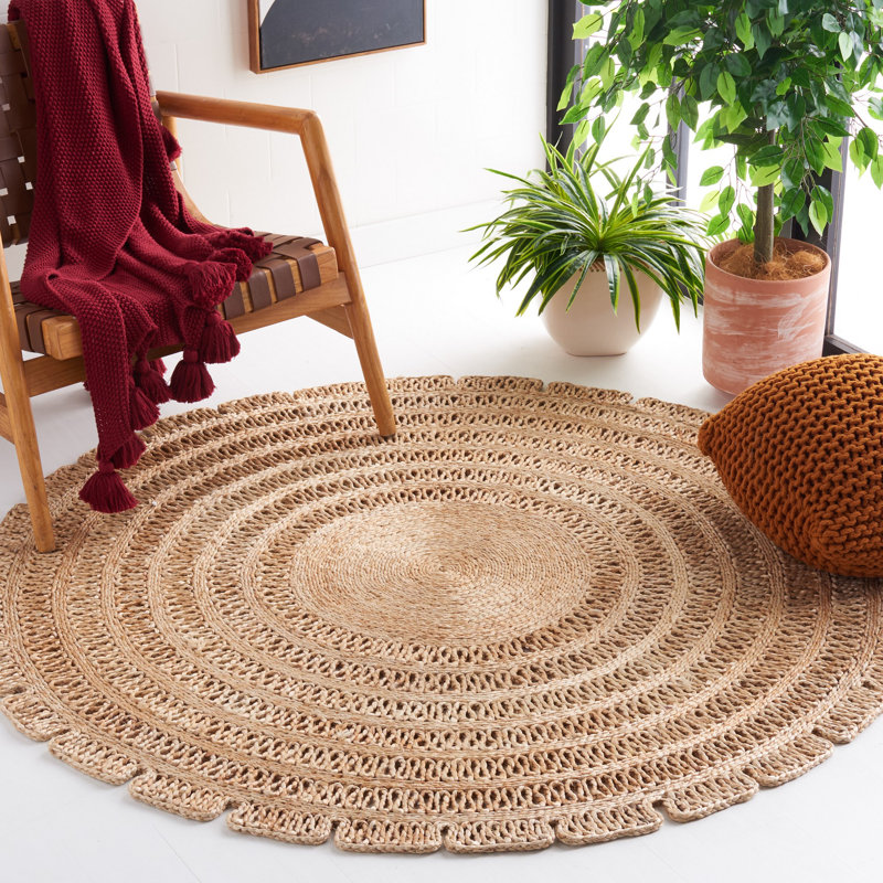 Tapis naturel en fibre naturelle 177, Rond 5 pi