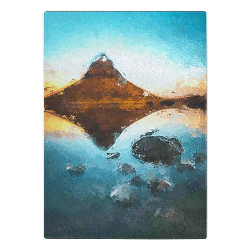 Glass Kirkjufell Mountain in Iceland in Abstract Chopping Board, 28.5 cm W x 20 cm L