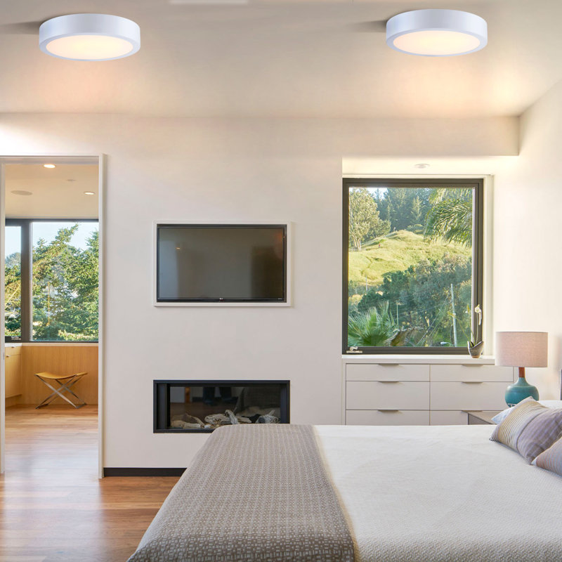 11" Minimalist Modern LED Ceiling Light, White