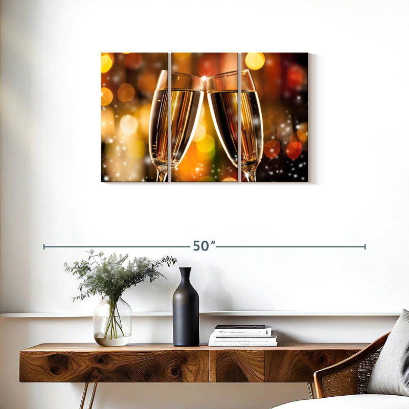 Yarlin Champagne Glasses Clinking, 20" H x 33" W