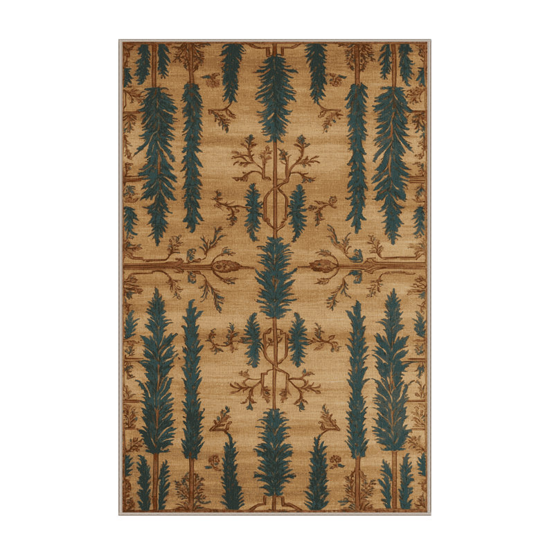Machine Washable Persian Brown Area Rug, Rectangle 5' x 8'
