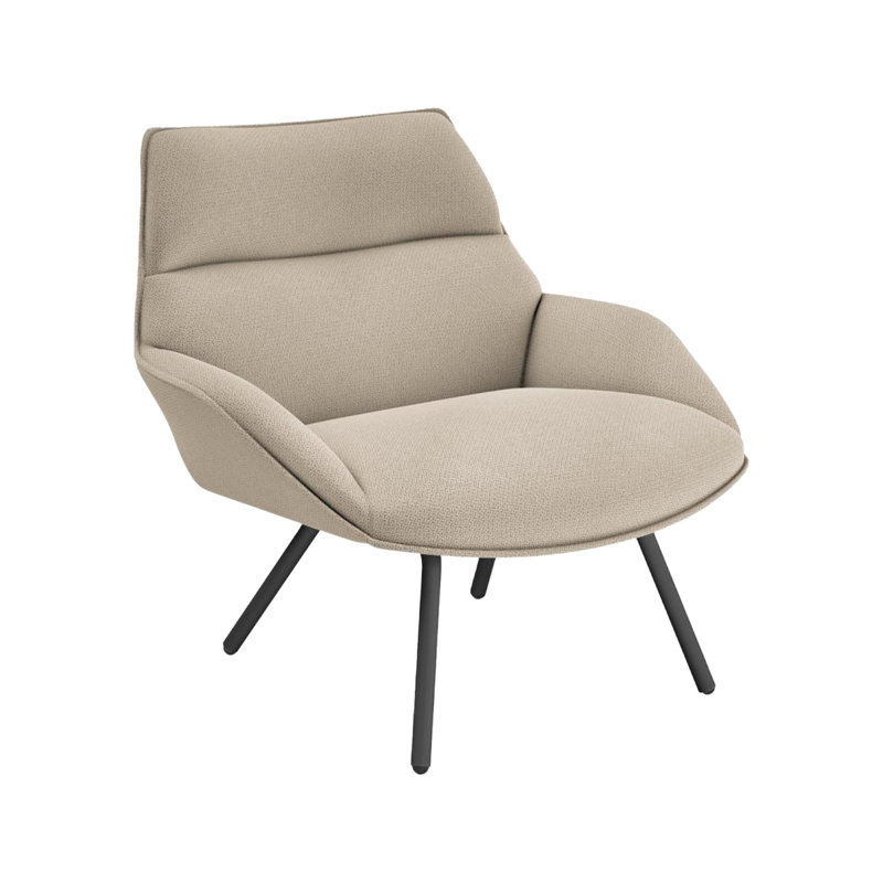 Fauteuil de terrasse avec coussin Anou, Beige