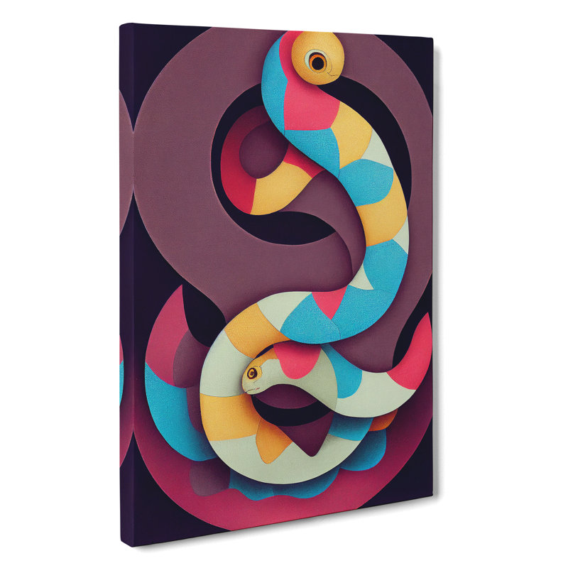 Abstract Snake Art No.1 - Wrapped Canvas, 50cm H x 35cm W x 3cm D