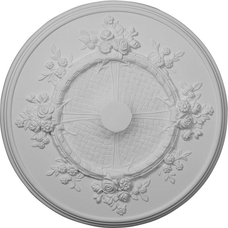 Médaillon de plafond fleur Endurathane, DO 27 po x P 1 1/8 po (convient aux auvents jusqu'à 3 7/8 po), apprêté en usine
