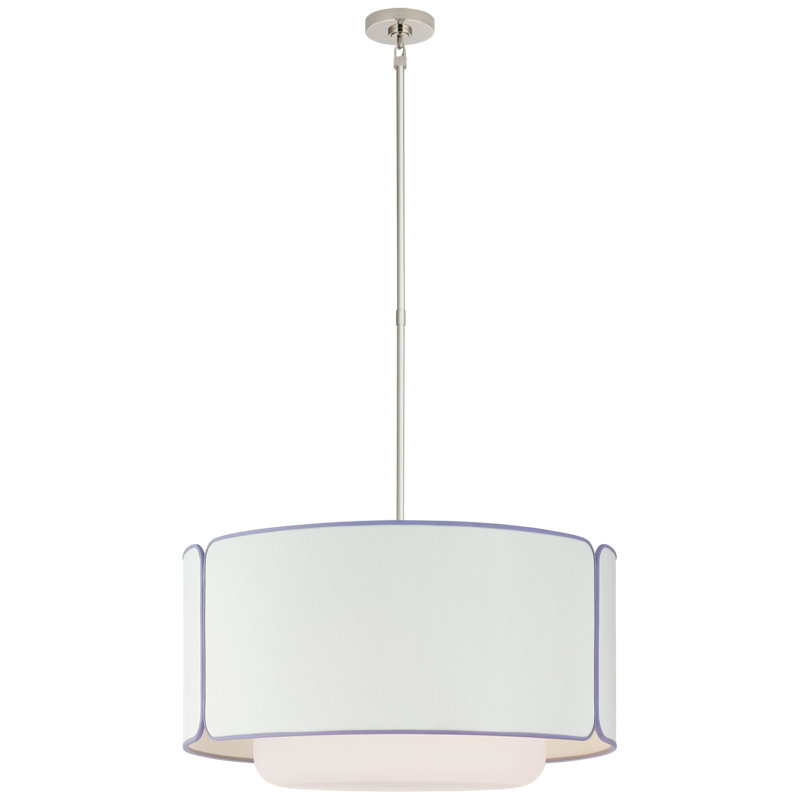 Kate Spade New York Eyre 1 - Light Large Pendant, 15" H x 21" W x 21" D, Lilac, Polished Nikel