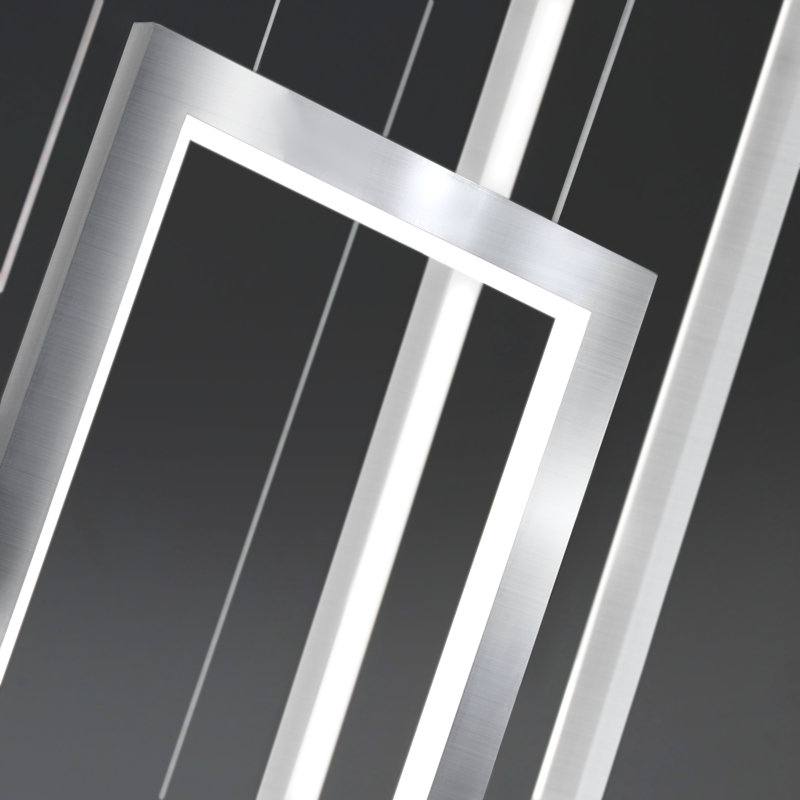 Modern 6-Ring Rectangle Chandelier Led Long Chandeliers for Foyer High Ceiling 