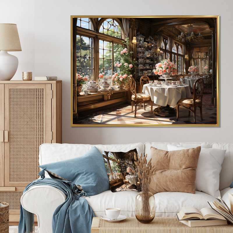Art sur toile, "Country clubs", H 24 po x l 32 po x P 1 po, Cadre flottant doré