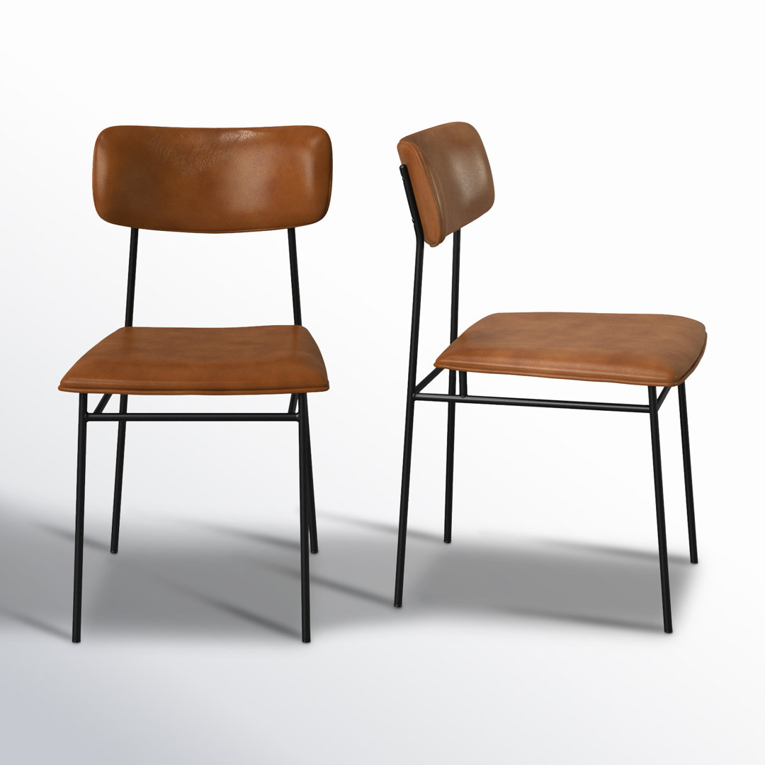 Turin Leather Dining Chair (Set of 2) AllModern Upholstery 