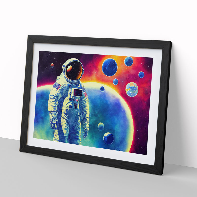 Colourful Astronaut Vol.4 - Framed Print, Black, 46cm H x 64cm W x 2cm D