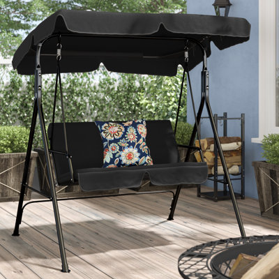 Patio Loveseat Canopy Porch Swing with Stand
