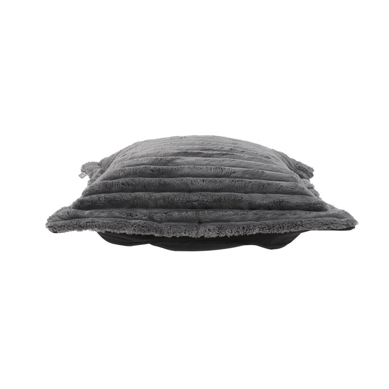 Puff Ottoman Cover & Cushion Shar Pei,  Charcoal/Black