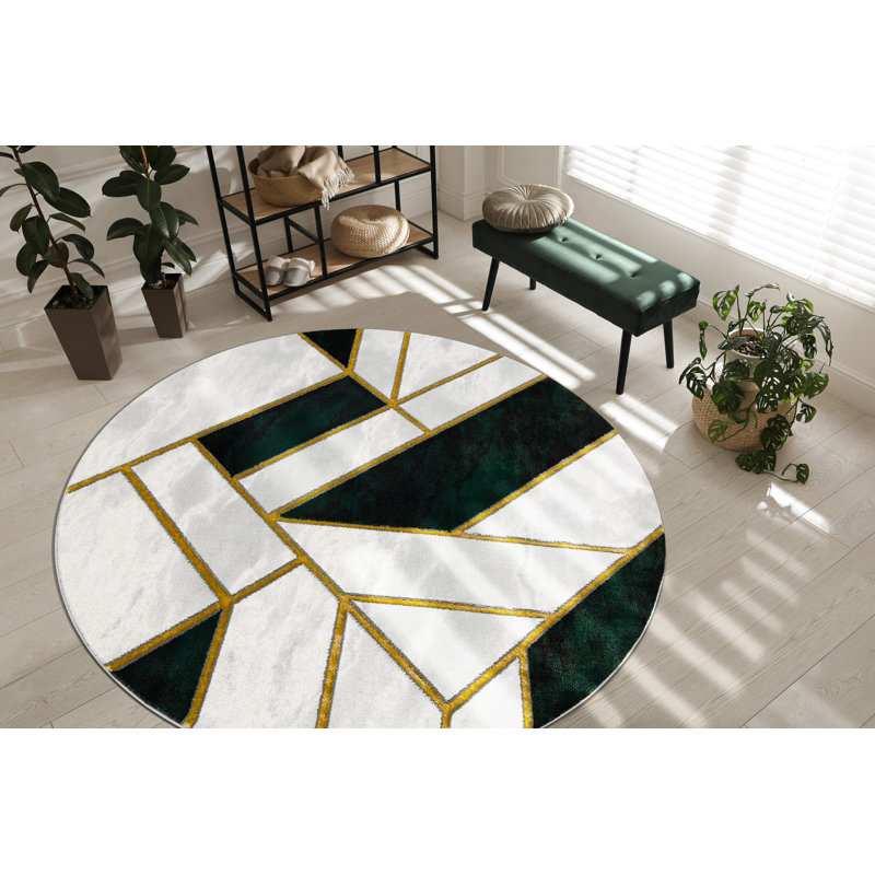 Round Risingsun Geometric Area Rug, Round 200cm