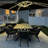 Leylashka 6 - Person Hand-woven Rattan Patio Dining Set with Rectangular Table, Cushions and Pillows