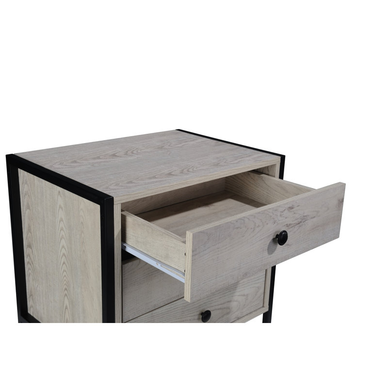 Harrold 53.8cm W Manufactured Wood Bedside Table, Brown