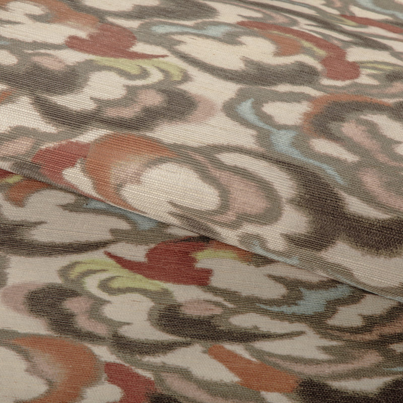 Celeste Stratus Abstract Cellulose Blend Roll, Green/Clay