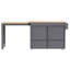 Îlot de cuisine de salle à manger extensible 27 po avec tiroirs de rangement - glissière en métal gris stable et armoire-1311175894