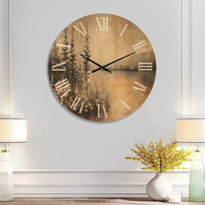 Botanical Printed Wood Wall Clock – Elona